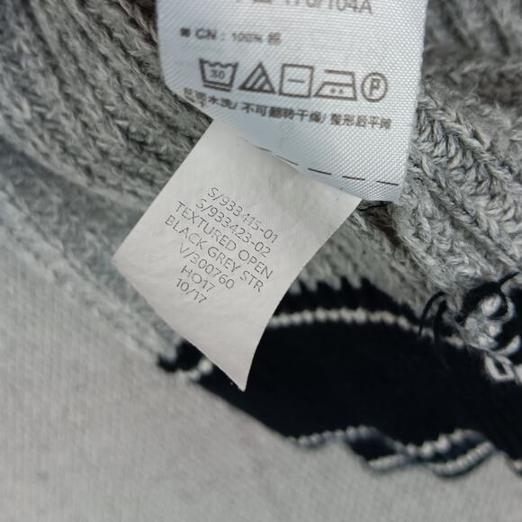 Gap Open Textured Cardigan Sweater Womens L Black Gray Striped Casual - Picture 8 of 14